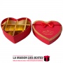 La Maison des Boîtes - Coffret Chocolat sous Forme Cœur "Just For You" avec Couvercle - 4 pièces - Rouge & Doré - Tunisie Meille