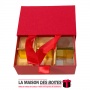 La Maison des Boîtes - Coffret Sac Chocolat Rectangulaire  - 6 pièces - Rouge Bordeau - Tunisie Meilleur Prix (Idée Cadeau, Gift