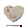 La Maison des Boîtes - Coffret Chocolat sous Forme Cœur "Just For You" avec Couvercle - 10 pièces - Écru - Tunisie Meilleur Prix