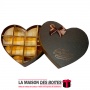 La Maison des Boîtes - Coffret Chocolat sous Forme Cœur "Just For You" avec Couvercle - 10 pièces - Marron - Tunisie Meilleur Pr