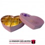 La Maison des Boîtes - Coffret Chocolat sous Forme Cœur "Just For You" avec Couvercle - 10 pièces - Violet - Tunisie Meilleur Pr