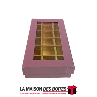 La Maison des Boîtes - Coffret Chocolat Rectangulaire avec Couvercle Transparent  - 18 pièces - Violet - Tunisie Meilleur Prix (
