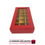 La Maison des Boîtes - Coffret Chocolat Rectangulaire avec Couvercle Transparent  - 18 pièces - Rouge - Tunisie Meilleur Prix (I