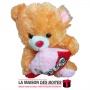 La Maison des Boîtes - Ours en Peluche avec Un cœur Mentionné Love - Marron & Rose - Tunisie Meilleur Prix (Idée Cadeau, Gift Bo