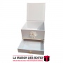 La Maison des Boîtes - Boîte Cadeaux Carré Pour Fleur & Chocolat - Blanc & Doré - Tunisie Meilleur Prix (Idée Cadeau, Gift Box, 