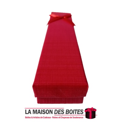 La Maison des Boîtes - Boite Cadeau de Bijou en Papier-Peint (21x4x2.3cm) - Rouge - Tunisie Meilleur Prix (Idée Cadeau, Gift Box