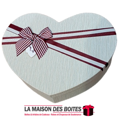 La Maison des Boîtes - Boîte Cadeaux Sous Forme de Cœur avec Couvercle - Écru - (42x32x13.5cm) - Tunisie Meilleur Prix (Idée Cad