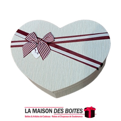 La Maison des Boîtes - Boîte Cadeaux Sous Forme de Cœur avec Couvercle - Écru - (33.5x23x9cm) - Tunisie Meilleur Prix (Idée Cade