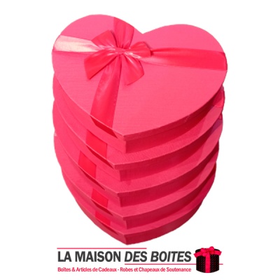La Maison des Boîtes - Lot de 5 Boîtes Cadeaux Sous Forme de Cœur avec Couvercle - Rouge - Tunisie Meilleur Prix (Idée Cadeau, G