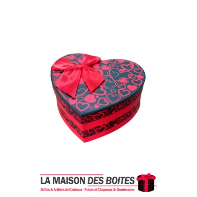 La Maison des Boîtes - Boîte Cadeaux Sous Forme de Cœur - Noir & Rouge -(S:15x13x6 cm) - Tunisie Meilleur Prix (Idée Cadeau, Gif