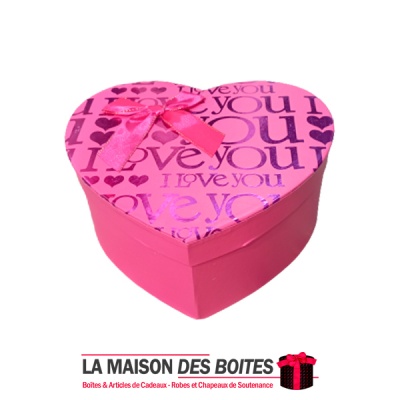 La Maison des Boîtes - Boîte Cadeaux Sous Forme de Cœur - Rose -(L:21x17x9cm) - Tunisie Meilleur Prix (Idée Cadeau, Gift Box, Dé