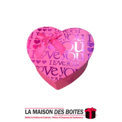 La Maison des Boîtes - Boîte Cadeaux Sous Forme de Cœur - Rose -(M:18x15x7.2cm) - Tunisie Meilleur Prix (Idée Cadeau, Gift Box, 