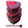 La Maison des Boîtes - Lot de 3 Boîtes Cadeaux Sous Forme de Cœur Pour Sain-valentin- Noir &Rouge - Tunisie Meilleur Prix (Idée 