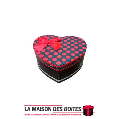 La Maison des Boîtes - Boîte Cadeaux Sous Forme de Cœur - Noir & Rouge -(S:15x13x6 cm) - Tunisie Meilleur Prix (Idée Cadeau, Gif