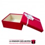 La Maison des Boîtes - Boîte Cadeaux Carré avec Couvercle en Velours  - Rouge - (20x20x8cm) - Tunisie Meilleur Prix (Idée Cadeau