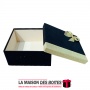 La Maison des Boîtes - Boîte Cadeaux Carré avec Couvercle en Velours  - Noir & Doré - (20x20x8cm) - Tunisie Meilleur Prix (Idée 