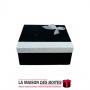 La Maison des Boîtes - Boîte Cadeaux Carré avec Couvercle en Velours  - Noir & Argent - (20x20x8cm) - Tunisie Meilleur Prix (Idé