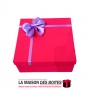 La Maison des Boîtes - Boîte Cadeaux Carré avec Couvercle en Velours  -Rouge - (20x20x8cm) - Tunisie Meilleur Prix (Idée Cadeau,