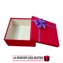 La Maison des Boîtes - Boîte Cadeaux Carré avec Couvercle en Velours  -Rouge - (20x20x8cm) - Tunisie Meilleur Prix (Idée Cadeau,