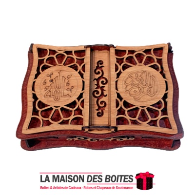 La Maison des Boîtes - Coffret Coran en Bois Contenant un  Livre de Coran & Chapelet - Tunisie Meilleur Prix (Idée Cadeau, Gift 