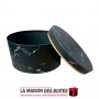 La Maison des Boîtes - Boîte Cadeaux Ovale, Motif de Marbre Noir (L:25x18.5 x14cm) - Tunisie Meilleur Prix (Idée Cadeau, Gift Bo