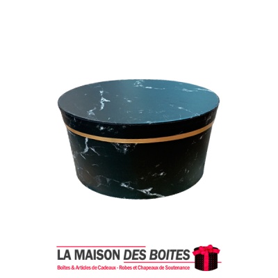 La Maison des Boîtes - Boîte Cadeaux Ovale, Motif de Marbre Noir (S:21x15 x11cm) - Tunisie Meilleur Prix (Idée Cadeau, Gift Box,