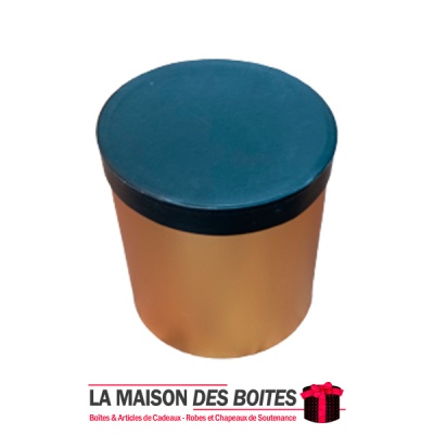 La Maison des Boîtes - Boîte Cadeaux de forme Cylindrique pour Fleur - Doré & Noir- (M:19x20cm ) - Tunisie Meilleur Prix (Idée C