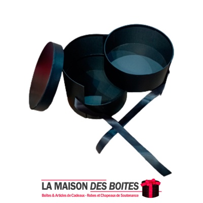 La Maison des Boîtes - Boîte Cadeaux Ronde Double Couche avec Couvercle  Pour Fleur - Noir - Tunisie Meilleur Prix (Idée Cadeau,