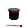 La Maison des Boîtes - Boîte Cadeaux de forme Cylindrique pour Fleur - Noir & Bande Rouge - (L:15.5x13.5cm) - Tunisie Meilleur P