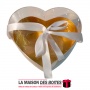 La Maison des Boîtes - Boîte Cadeaux Forme Cœur Couvercle Transparent  - Blanc & Doré - Tunisie Meilleur Prix (Idée Cadeau, Gift