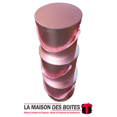 La Maison des Boîtes - Lot de 3 Boîtes Cadeaux de forme Cylindrique pour Fleur - Rose - Tunisie Meilleur Prix (Idée Cadeau, Gift