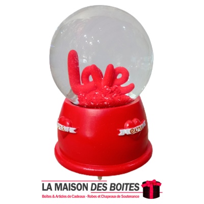 La Maison des Boîtes - Boule de Neige Musicale Lumineuse pour Saint-valentin "Love" - Tunisie Meilleur Prix (Idée Cadeau, Gift B