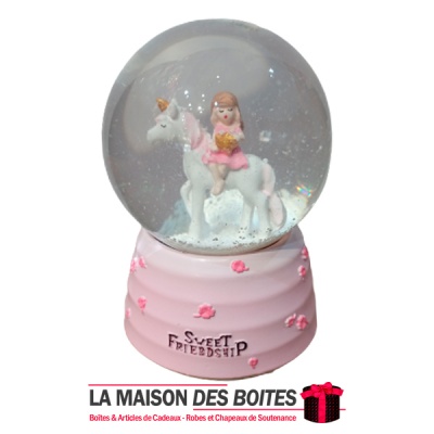 La Maison des Boîtes - Boule de Neige Musicale Lumineuse pour Saint-valentin "Sweet Friendship" - Tunisie Meilleur Prix (Idée Ca