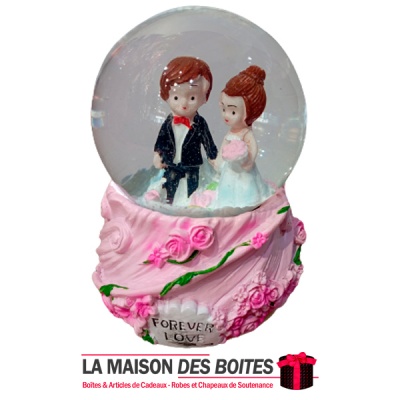 La Maison des Boîtes - Boule de Neige Musicale Lumineuse pour Saint-valentin "Forever Love" - Rose - Tunisie Meilleur Prix (Idée