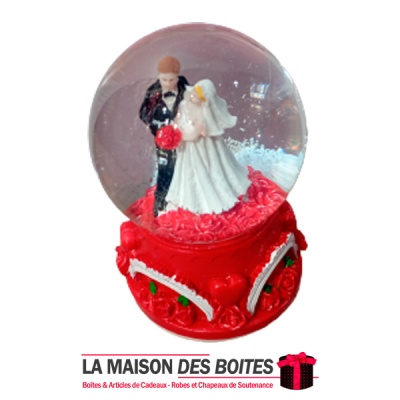 La Maison des Boîtes - Boule de Neige Musicale Lumineuse pour Saint-valentin "Mariage" - Tunisie Meilleur Prix (Idée Cadeau, Gif