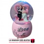 La Maison des Boîtes - Boule de Neige Lumineuse Musicale pour Saint-valentin "Love Marriage"- Rose - Tunisie Meilleur Prix (Idée