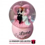 La Maison des Boîtes - Boule de Neige Lumineuse Musicale pour Saint-valentin "Love Marriage"- Rose - Tunisie Meilleur Prix (Idée