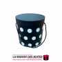 La Maison des Boîtes - Boîte Cadeaux forme Cylindrique pour Fleur  - Noir Pointé en Blanc - (M:14.5x14.5cm) - Tunisie Meilleur P