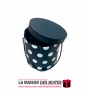 La Maison des Boîtes - Boîte Cadeaux forme Cylindrique pour Fleur  - Noir Pointé en Blanc - (M:14.5x14.5cm) - Tunisie Meilleur P