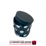 La Maison des Boîtes - Boîte Cadeaux forme Cylindrique pour Fleur  - Noir Pointé en Blanc - (S:11.5x12cm) - Tunisie Meilleur Pri