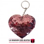 La Maison des Boîtes - Porte Clé Pour Saint- Valentin Forme Cœur Réversible Paillettes - Rose - Tunisie Meilleur Prix (Idée Cade