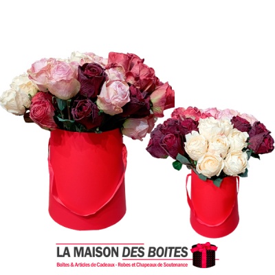 La Maison des Boîtes - Lot de 2 Boîtes Cadeaux forme Seau avec Ruban - Rouge - Tunisie Meilleur Prix (Idée Cadeau, Gift Box, Déc