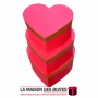 La Maison des Boîtes - Lot de 3 Boîtes Cadeaux  Forme de Cœur Pour Sain-valentin- Rouge avec Bonde Doré - Tunisie Meilleur Prix 