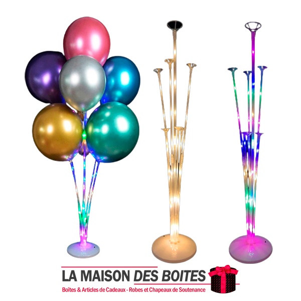 6 Kit de Support de Ballon, Support de Ballon avec Support en Plastique,  Ensembles de kit de Stand de Ballon Clair pour Fête d’Anniversaire Fête