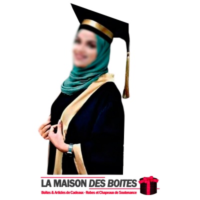 La Maison des Boîtes - Tenue & Chapeau Soutenance Avec Ruban Satiné Doré - Tunisie Meilleur Prix (Idée Cadeau, Gift Box, Décorat