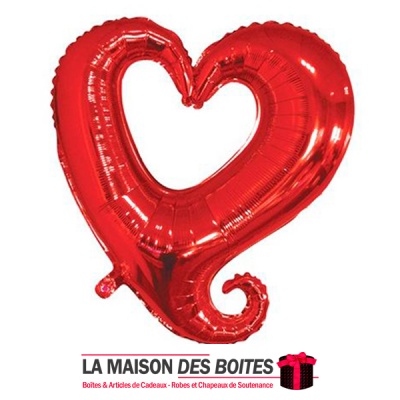 La Maison des Boîtes - Ballon Grand Cœur Vide - 40 cm - Tunisie Meilleur Prix (Idée Cadeau, Gift Box, Décoration, Soutenance, Bo