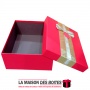 La Maison des Boîtes - Boite Cadeau Rectangulaire  - Rouge & Doré  - (33x24.5x11 cm) - Tunisie Meilleur Prix (Idée Cadeau, Gift 