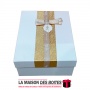 La Maison des Boîtes - Boite Cadeau Rectangulaire  - Blanc & Doré  - (28.4 x20.3x8.5cm) - Tunisie Meilleur Prix (Idée Cadeau, Gi