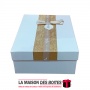La Maison des Boîtes - Boite Cadeau Rectangulaire  - Blanc & Doré  - (28.4 x20.3x8.5cm) - Tunisie Meilleur Prix (Idée Cadeau, Gi