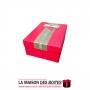 La Maison des Boîtes - Boite Cadeau Rectangulaire  - Rouge & Doré  -(23.5x16x6.2cm) - Tunisie Meilleur Prix (Idée Cadeau, Gift B